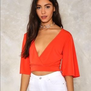 Nasty Gal Take Wing Wrap Top